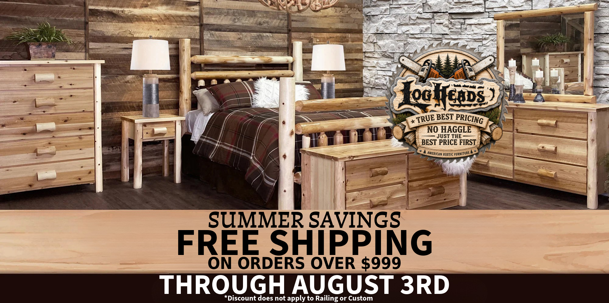 ​Log furniture I Rustic Furniture I Handmade in America I Log bedroom set