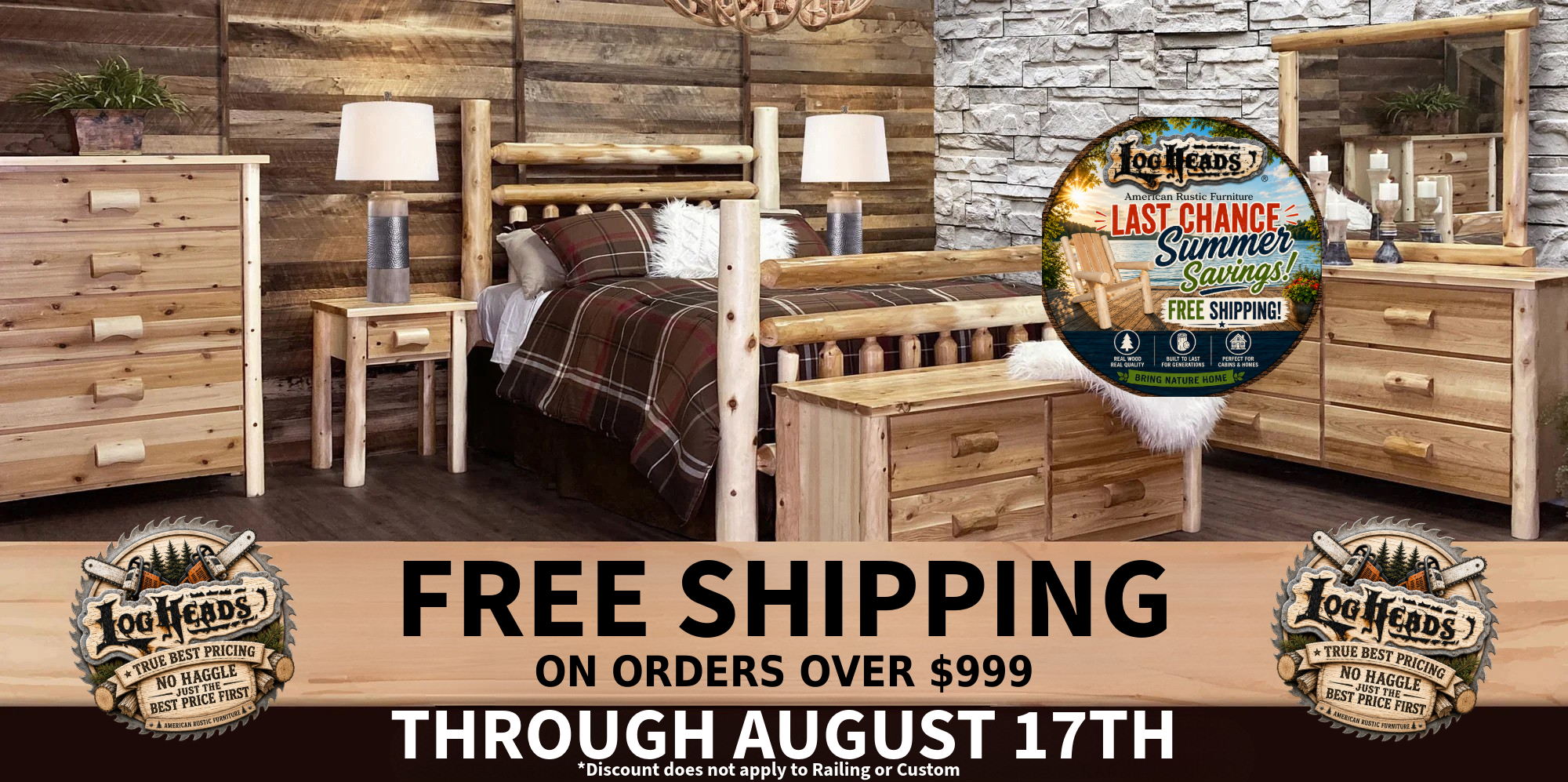 ​Log furniture I Rustic Furniture I Handmade in America I Log bedroom set