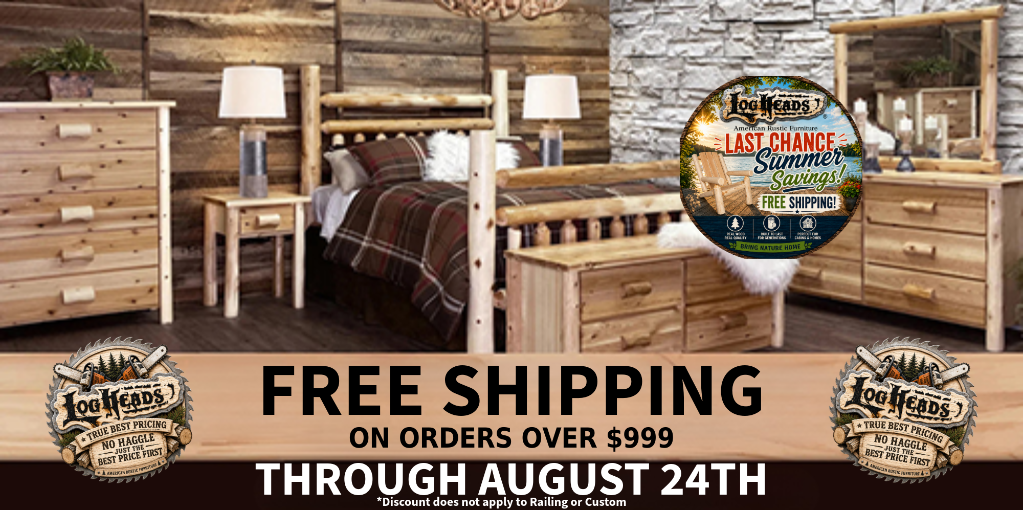 ​Log furniture I Rustic Furniture I Handmade in America I Log bedroom set