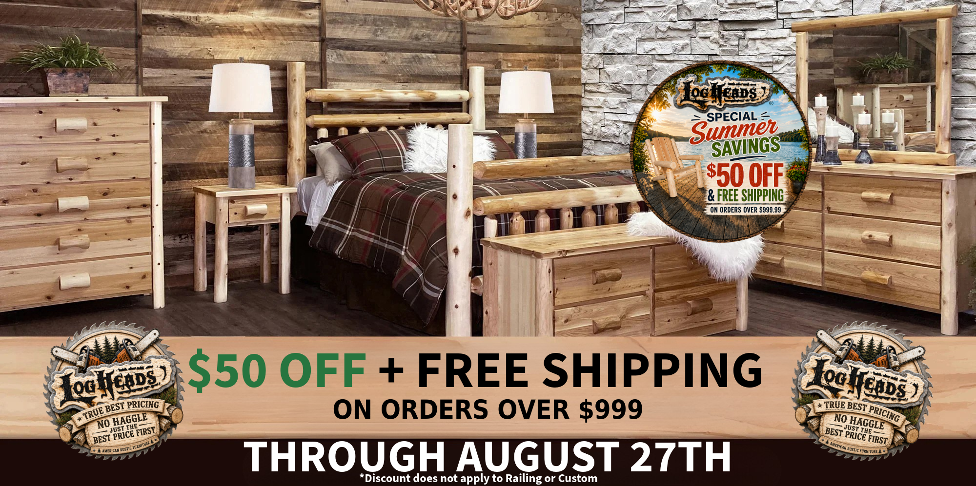 ​Log furniture I Rustic Furniture I Handmade in America I Log bedroom set