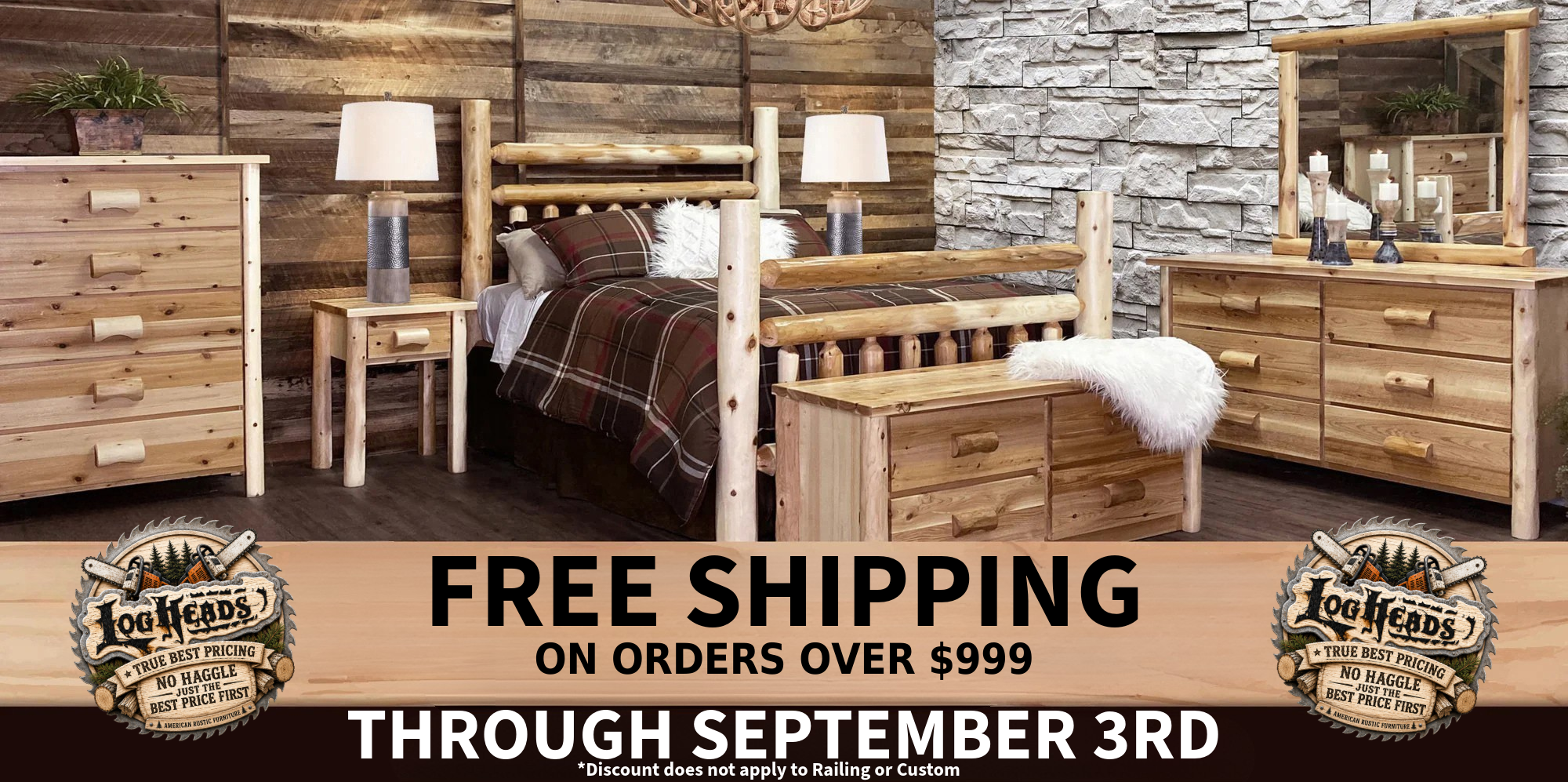 ​Log furniture I Rustic Furniture I Handmade in America I Log bedroom set