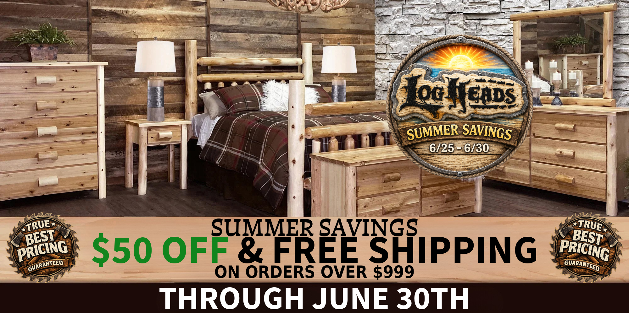 ​Log furniture I Rustic Furniture I Handmade in America I Log bedroom set