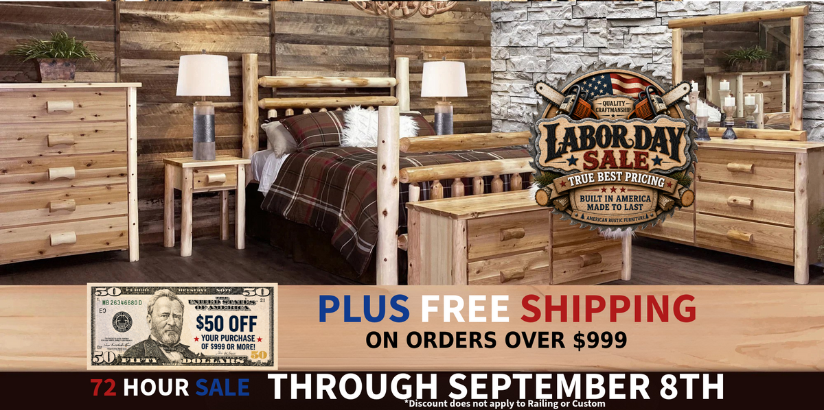 ​Log furniture I Rustic Furniture I Handmade in America I Log bedroom set