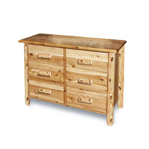 Log Dresser | Small 6 Drawer Cedar Dresser from LogHeads Home Center Log Furniture Manufacturing Company