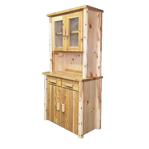 Rustic Small Wooden Hutch & Buffet Cabinet from LogHeads Home Center