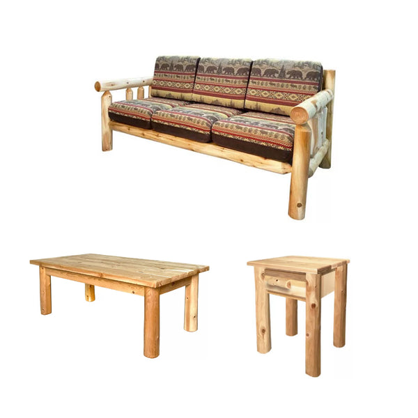 Log couch Living room set | Rustic Living Room Set from LogHeads Home Center
