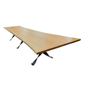 SOLD: Custom 14' Black Oak Slab Table - LogHeads Home Center