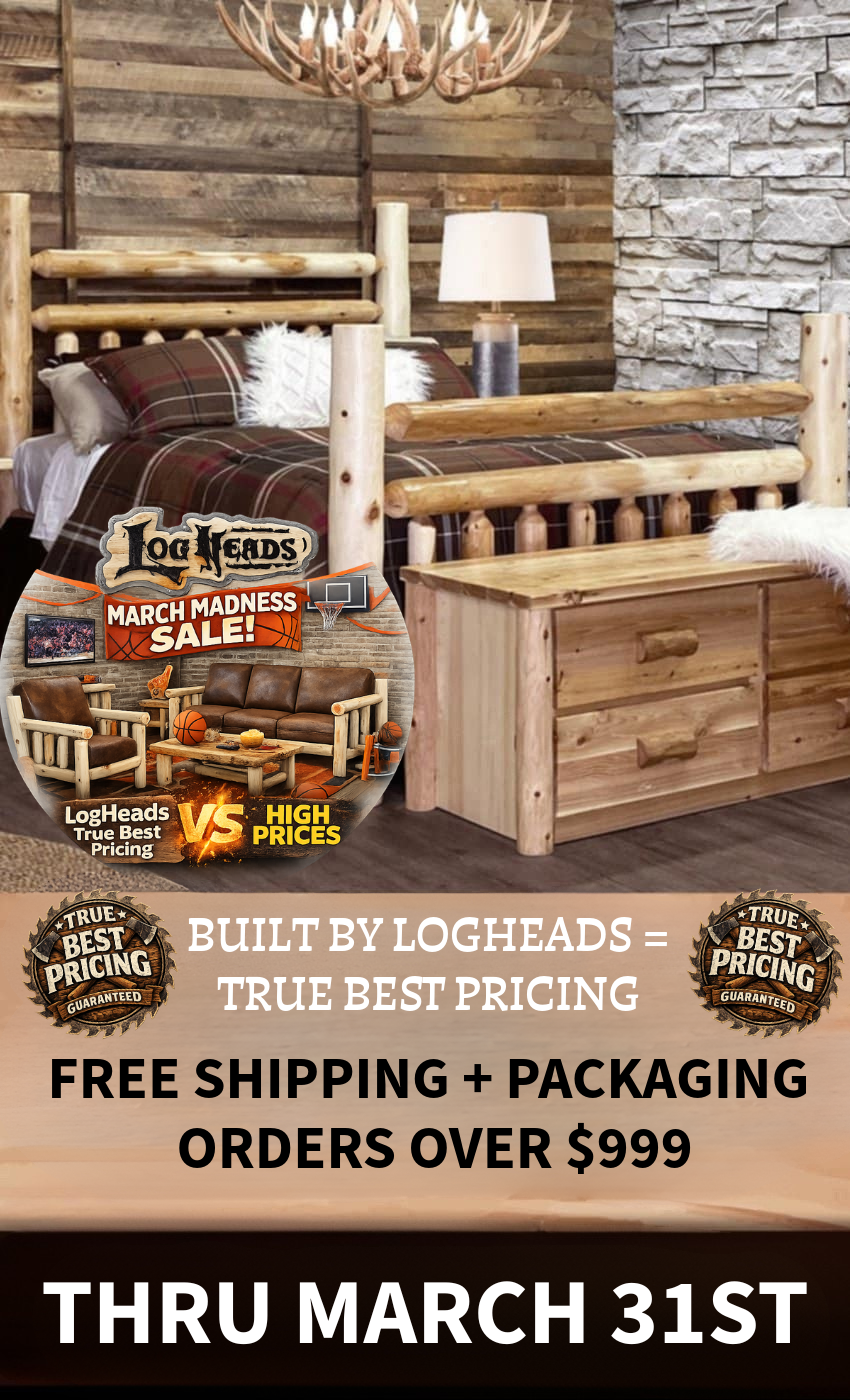 ​Log furniture I Rustic Furniture I Handmade in America I Log bedroom set
