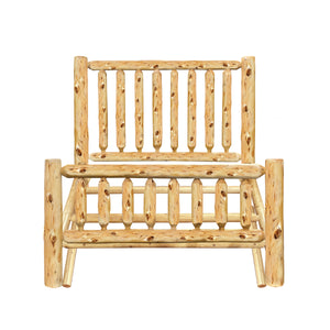 Log Bed | Timber Creek Log Bed Frame showing the full log frame, Elk Ridge Log Texture from LogHeads Home Center Log Furniture Manufacturing Company in Lancaster, KY.