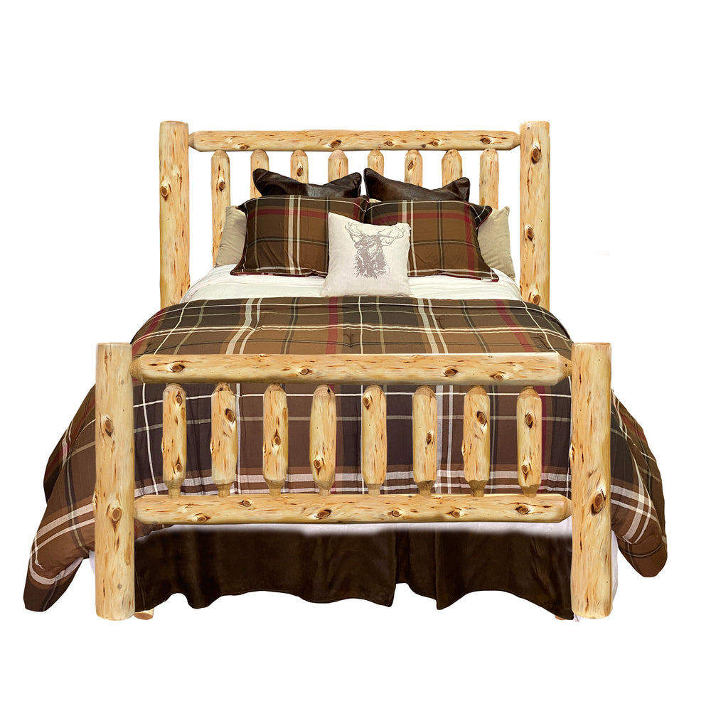 Log Bed | Timber Creek Log Bed Frame in Elk Ridge Log Texture from LogHeads Home Center Log Furniture Manufacturing Company in Lancaster, KY.