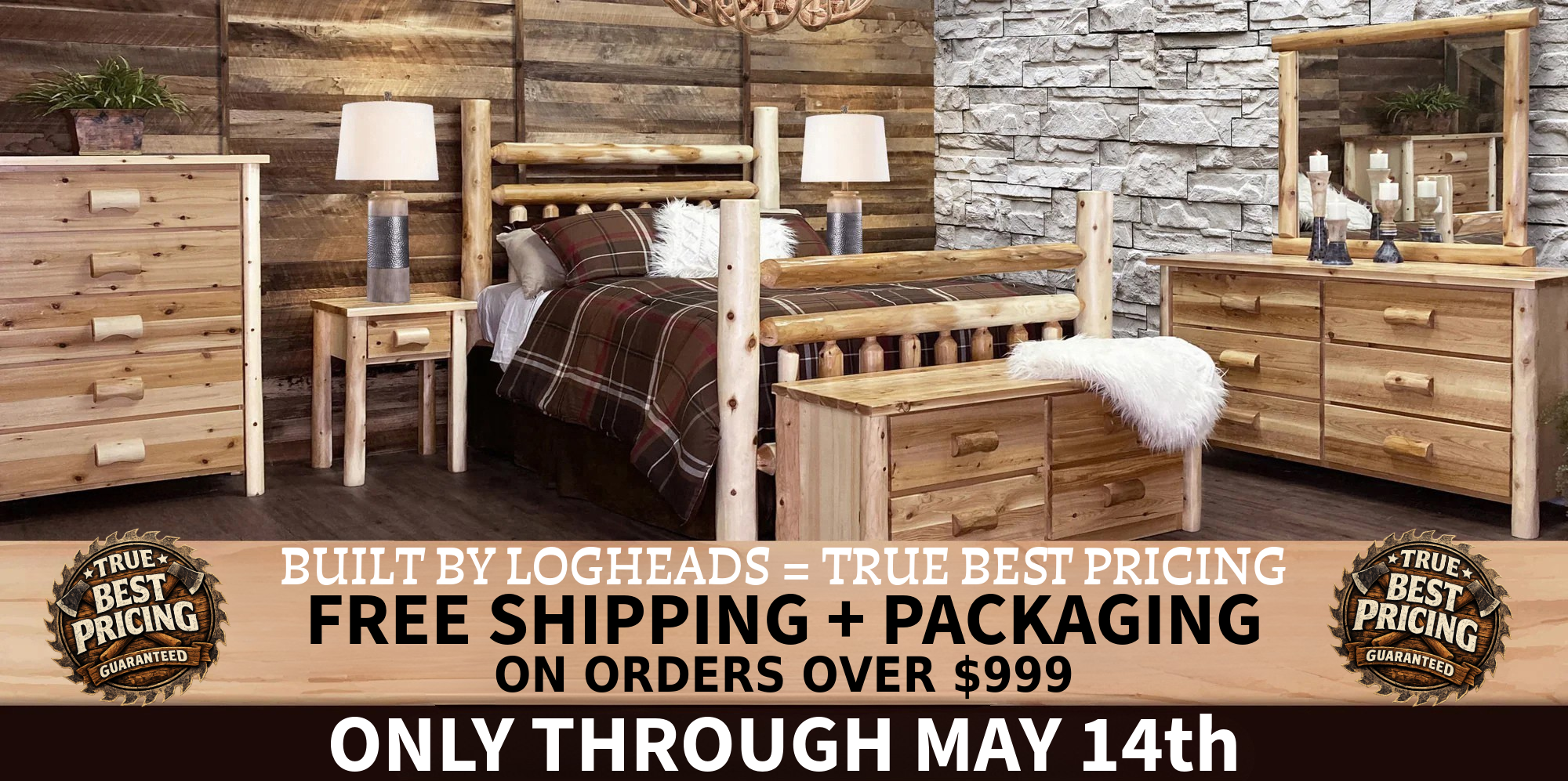 ​Log furniture I Rustic Furniture I Handmade in America I Log bedroom set