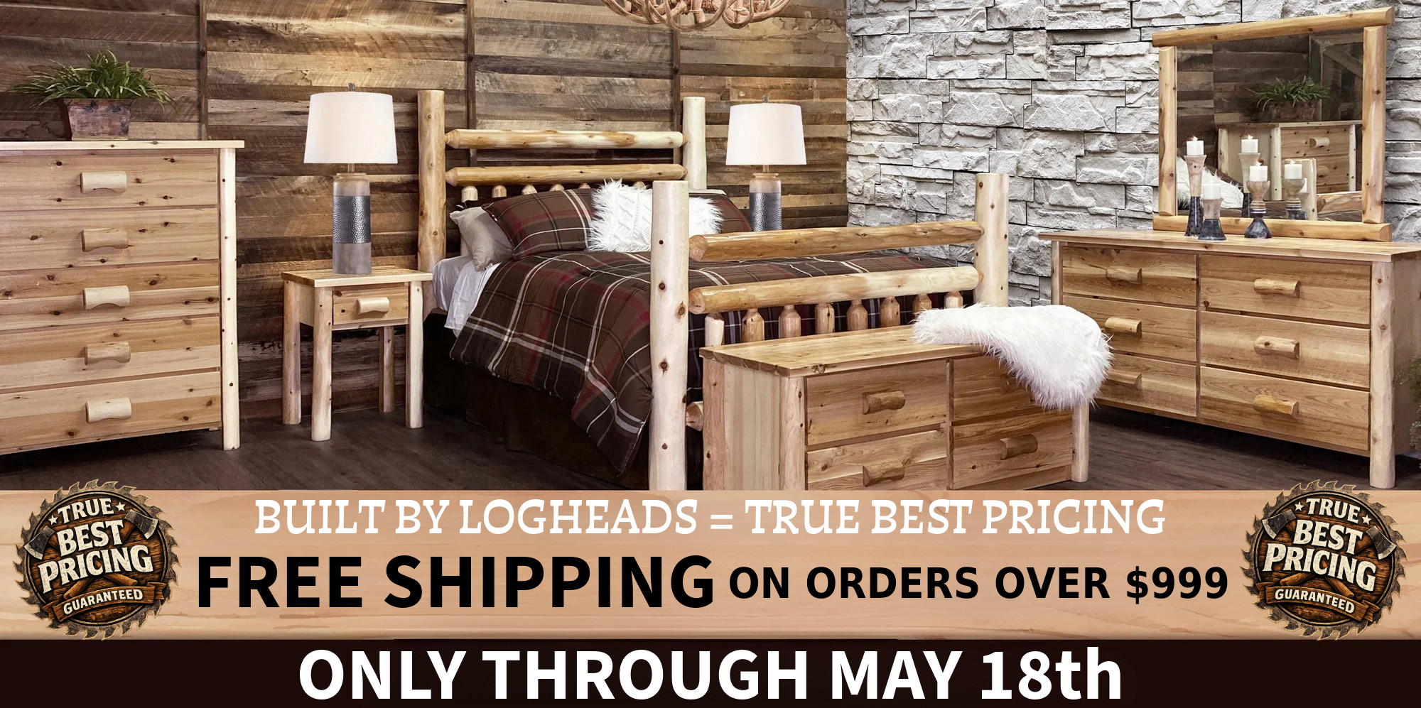 ​Log furniture I Rustic Furniture I Handmade in America I Log bedroom set
