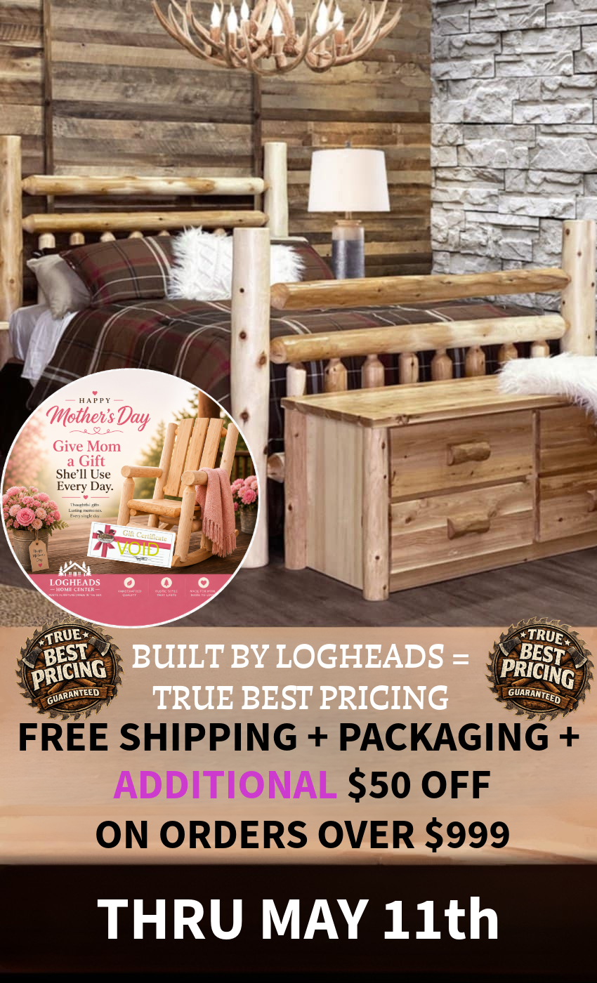 ​Log furniture I Rustic Furniture I Handmade in America I Log bedroom set