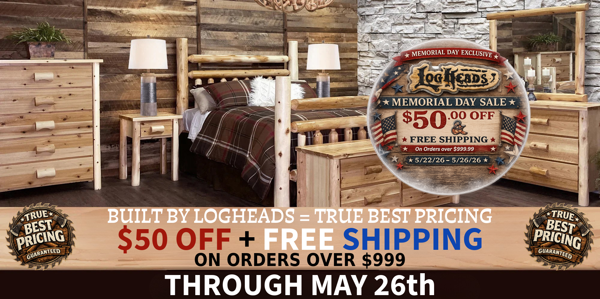 ​Log furniture I Rustic Furniture I Handmade in America I Log bedroom set