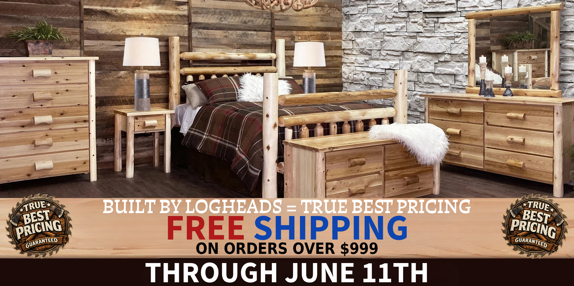 ​Log furniture I Rustic Furniture I Handmade in America I Log bedroom set