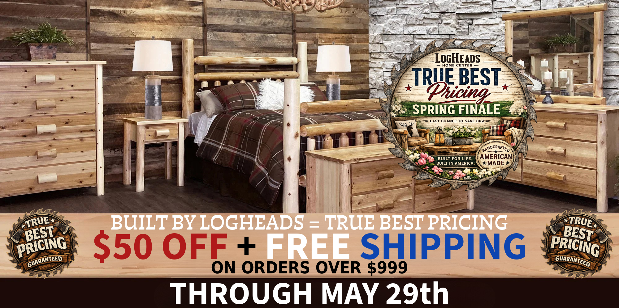 ​Log furniture I Rustic Furniture I Handmade in America I Log bedroom set