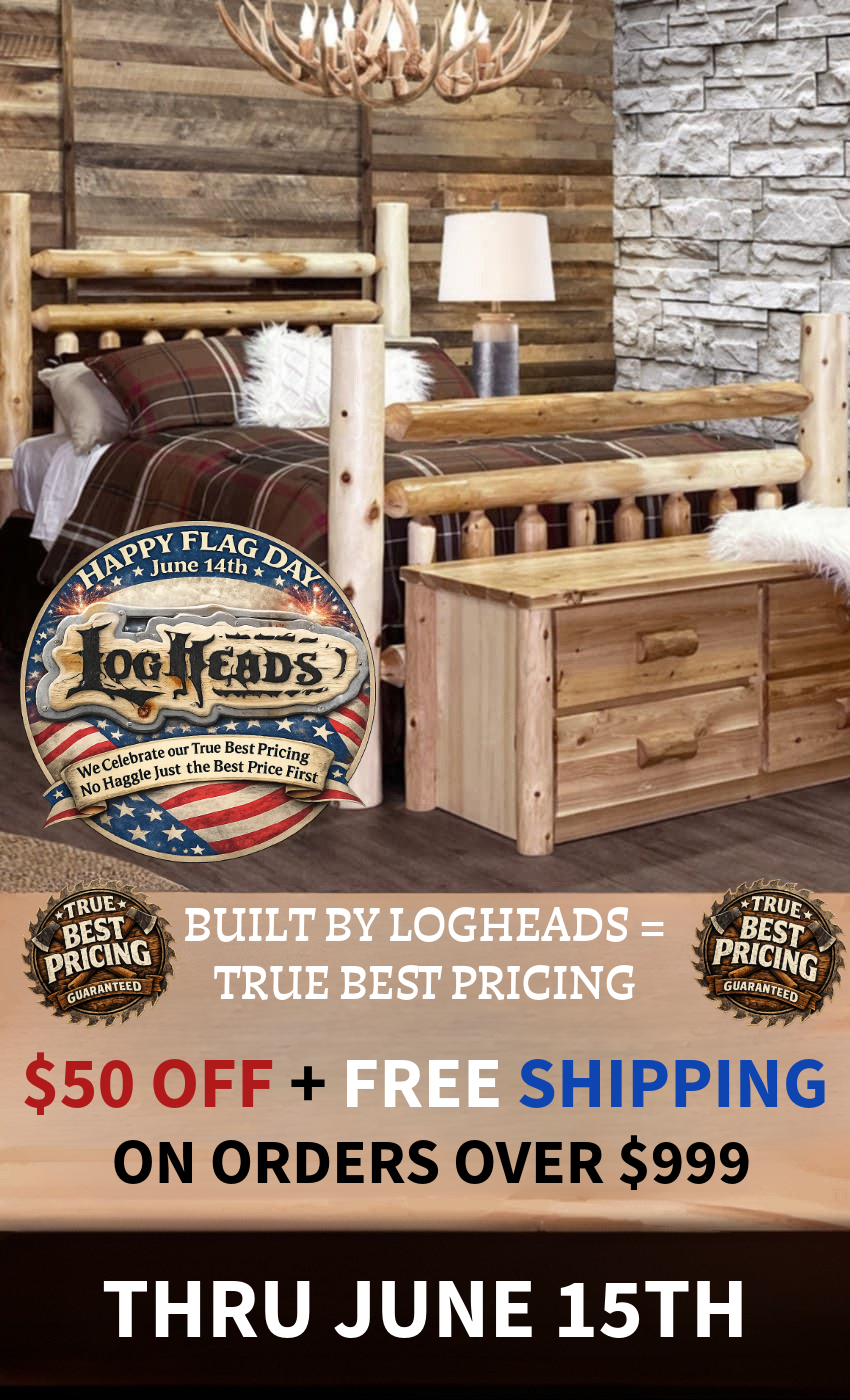 ​Log furniture I Rustic Furniture I Handmade in America I Log bedroom set