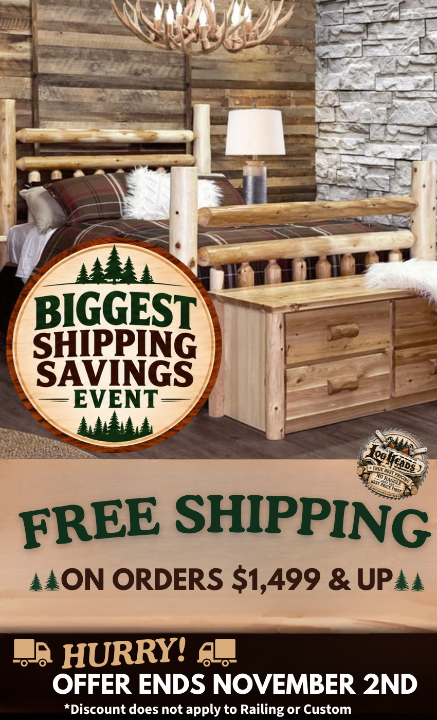 ​Log furniture I Rustic Furniture I Handmade in America I Log bedroom set