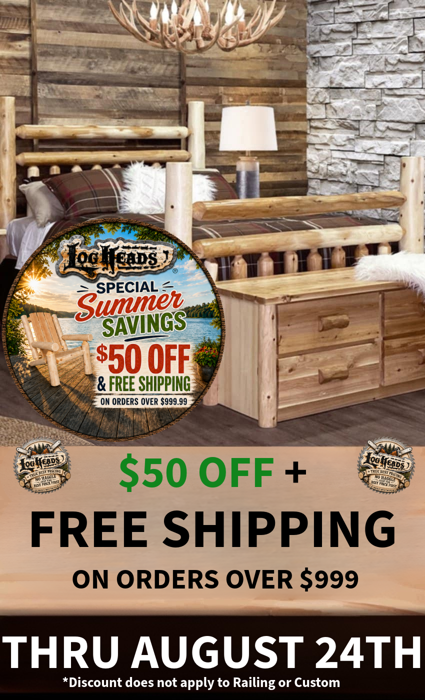 ​Log furniture I Rustic Furniture I Handmade in America I Log bedroom set