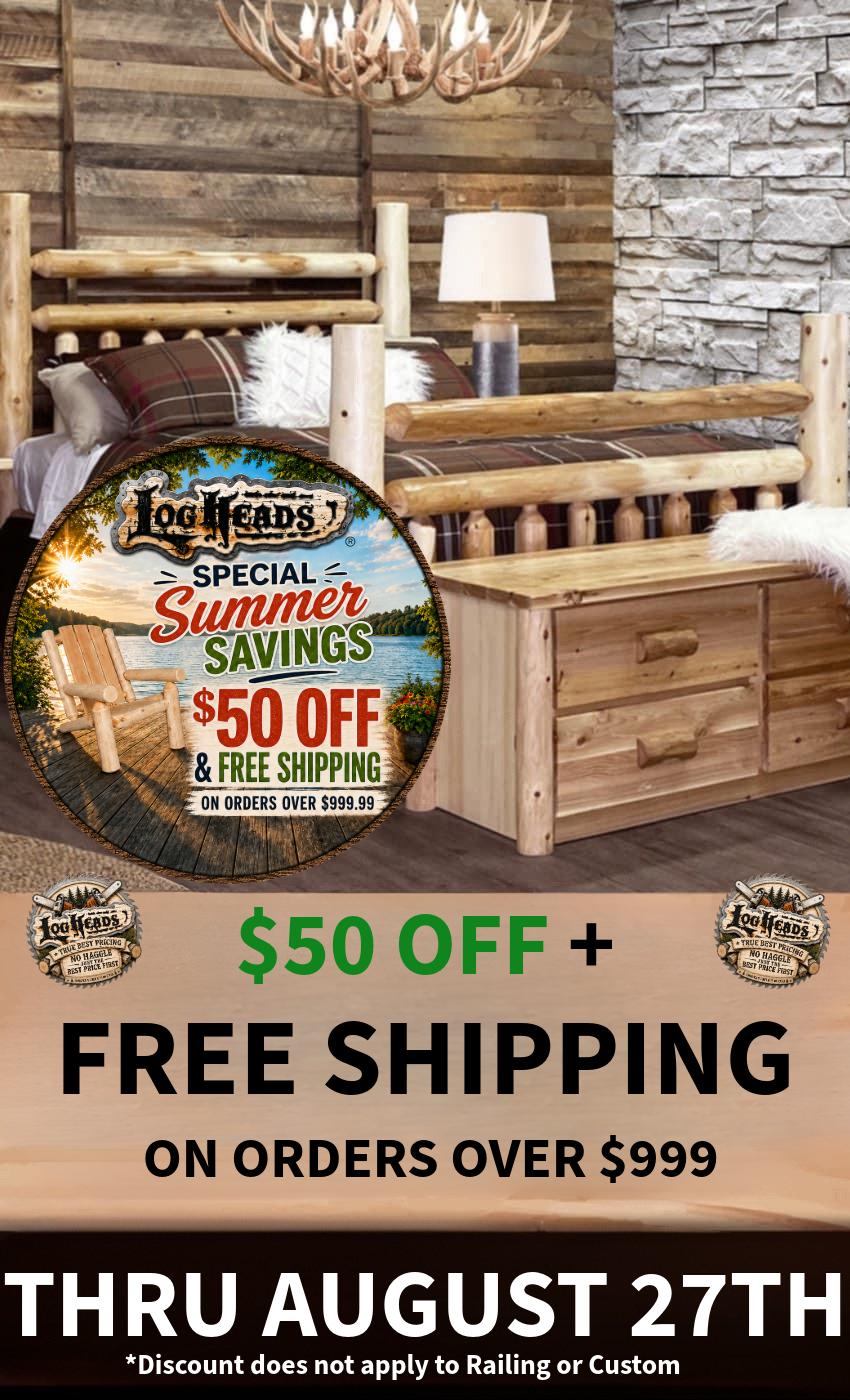 ​Log furniture I Rustic Furniture I Handmade in America I Log bedroom set