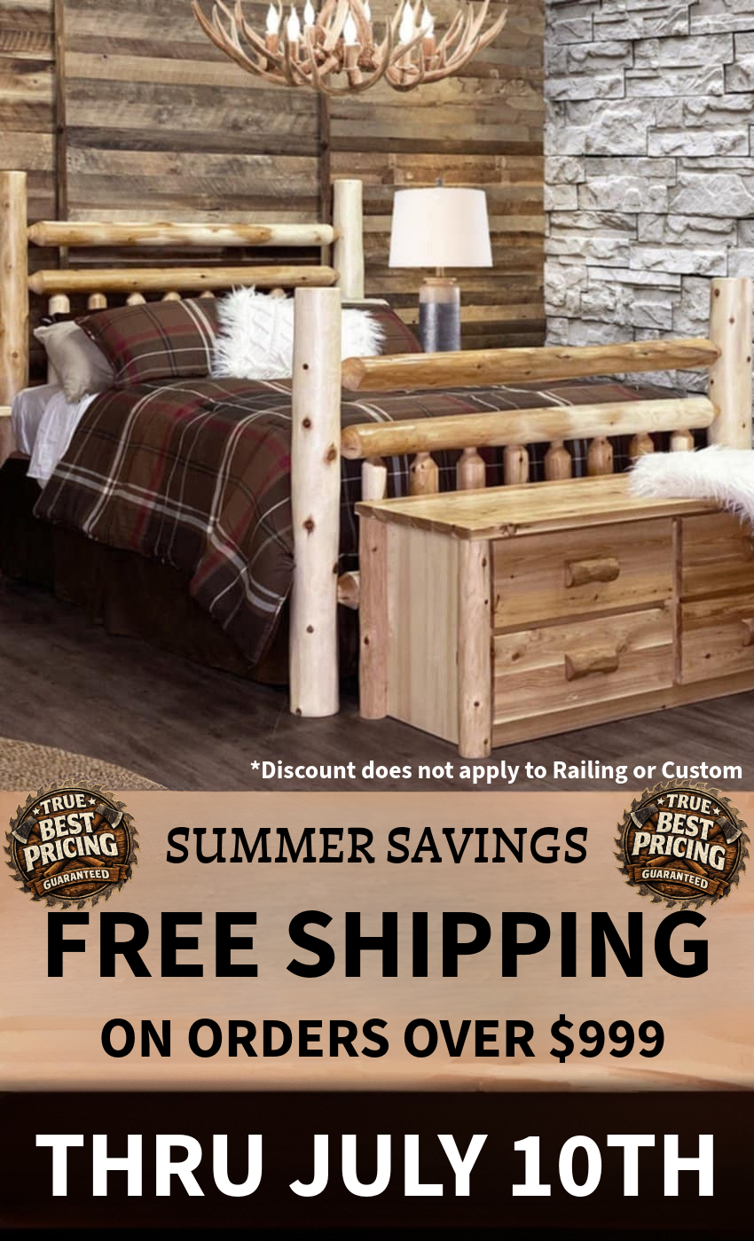 ​Log furniture I Rustic Furniture I Handmade in America I Log bedroom set