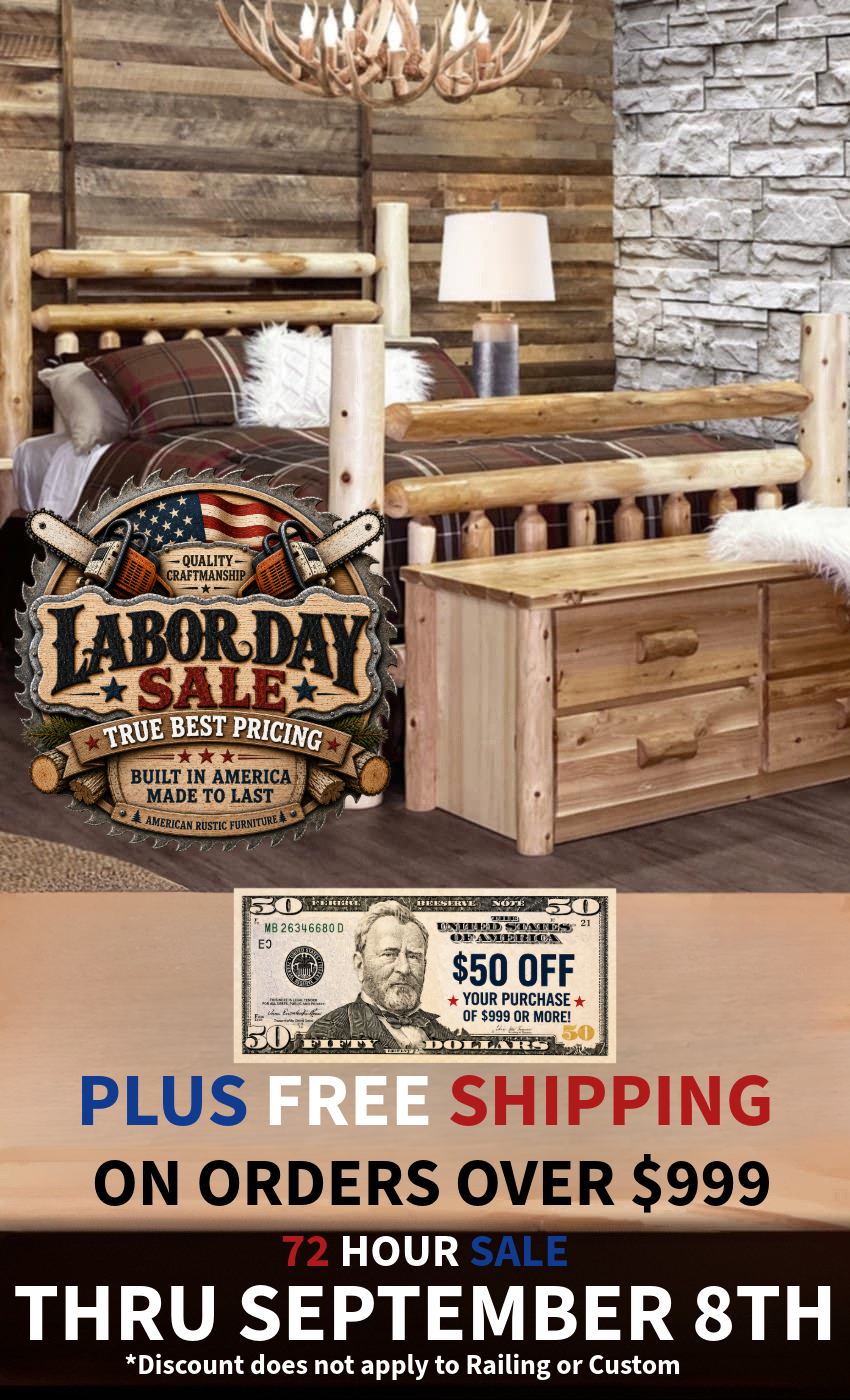 ​Log furniture I Rustic Furniture I Handmade in America I Log bedroom set