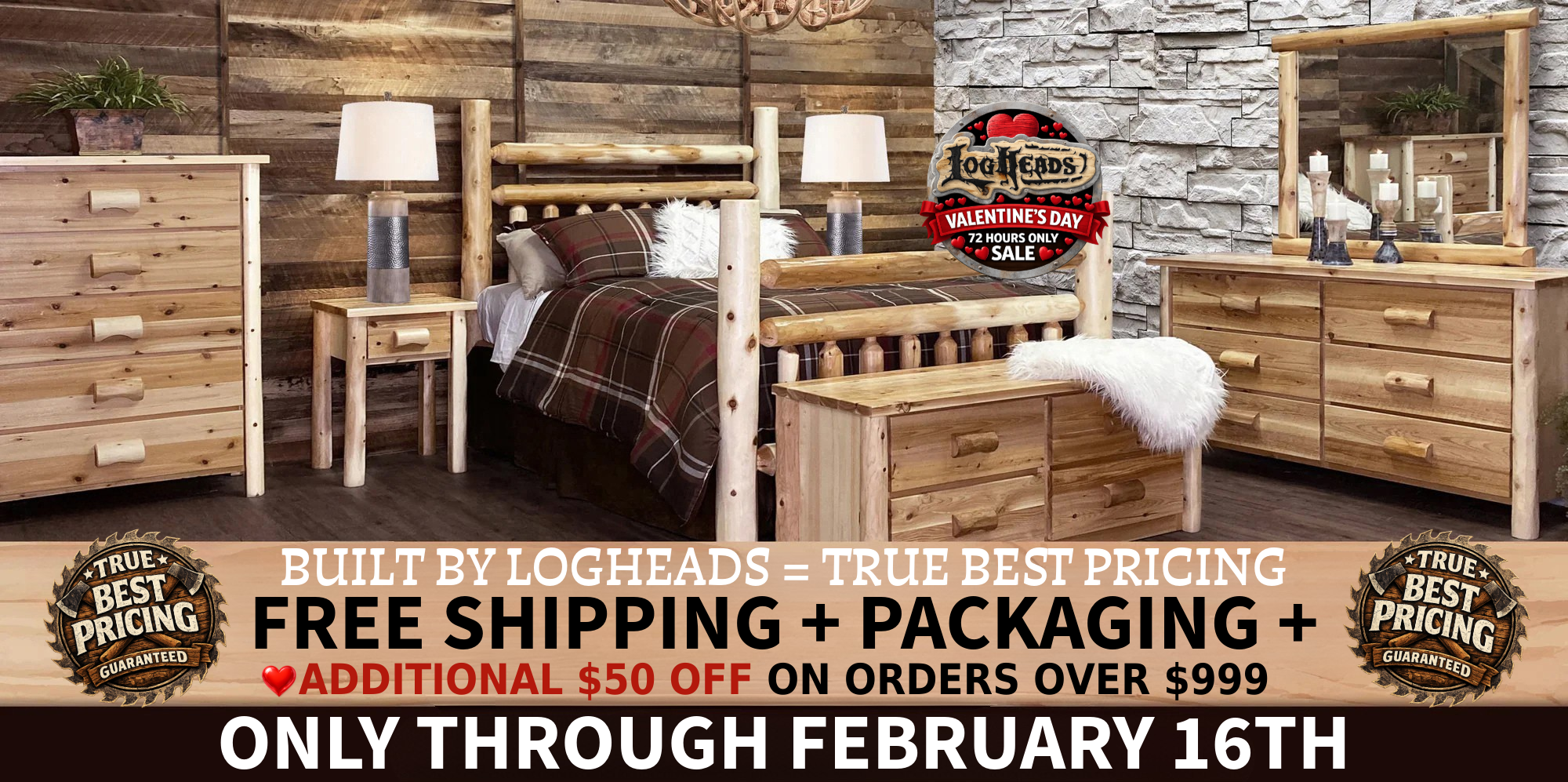 Log furniture I Rustic Furniture I Handmade in America I Log bedroom set