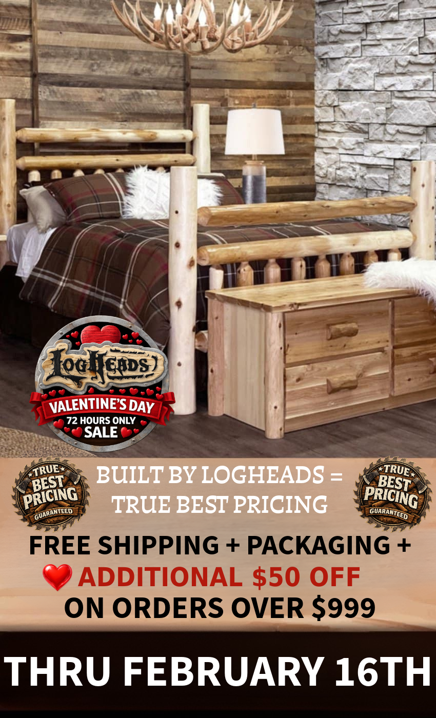 Log furniture I Rustic Furniture I Handmade in America I Log bedroom set