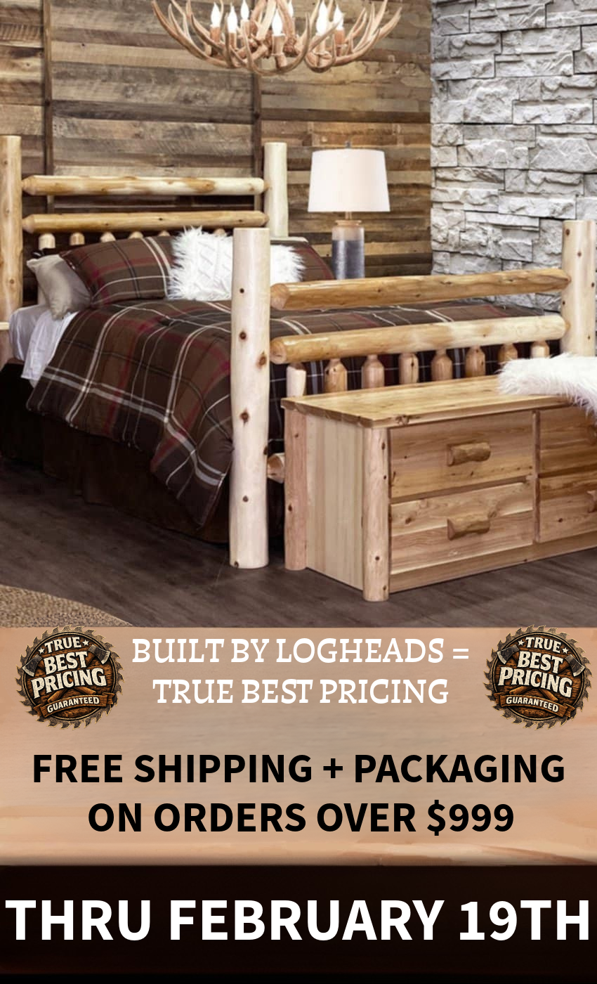 Log furniture I Rustic Furniture I Handmade in America I Log bedroom set