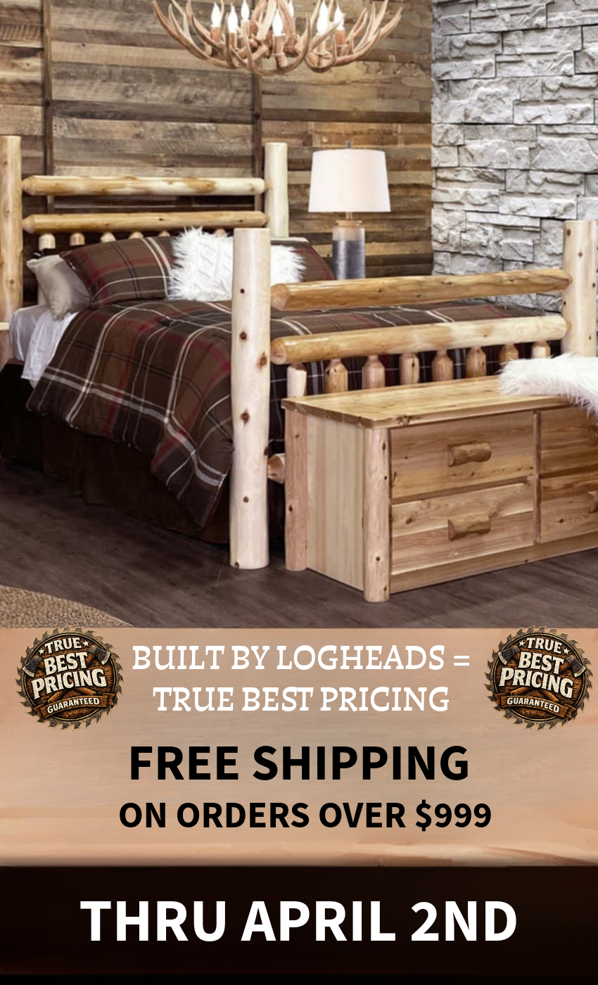 ​Log furniture I Rustic Furniture I Handmade in America I Log bedroom set
