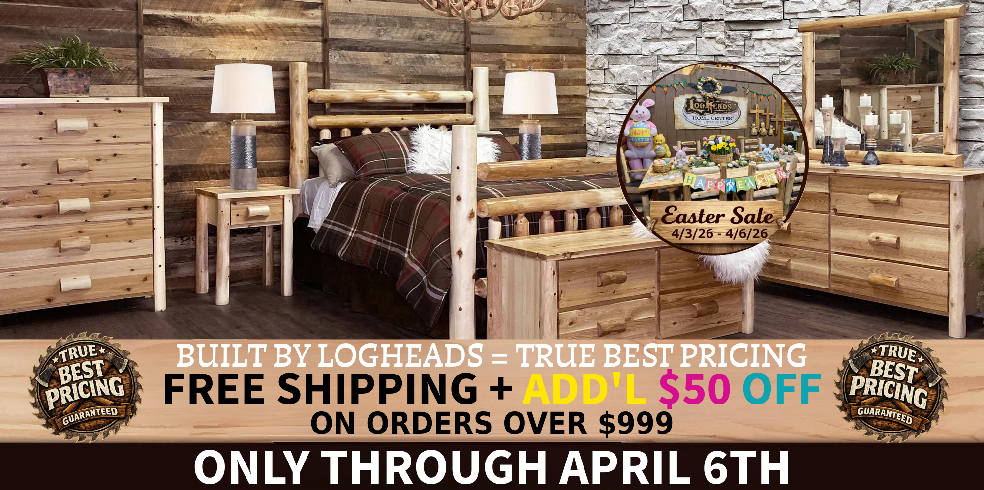 ​Log furniture I Rustic Furniture I Handmade in America I Log bedroom set