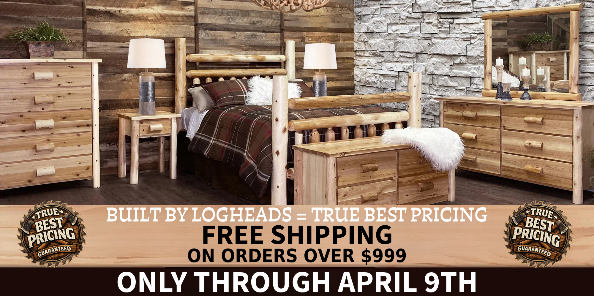 ​Log furniture I Rustic Furniture I Handmade in America I Log bedroom set