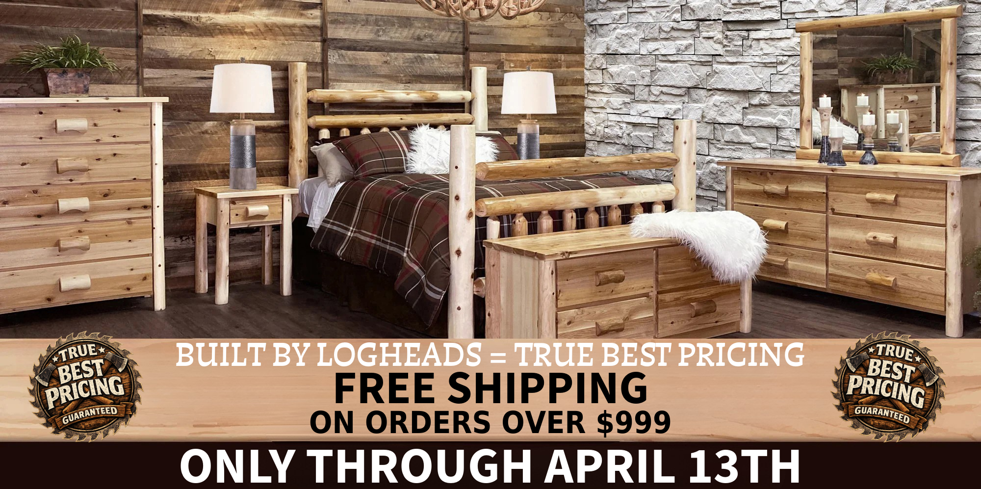 ​Log furniture I Rustic Furniture I Handmade in America I Log bedroom set