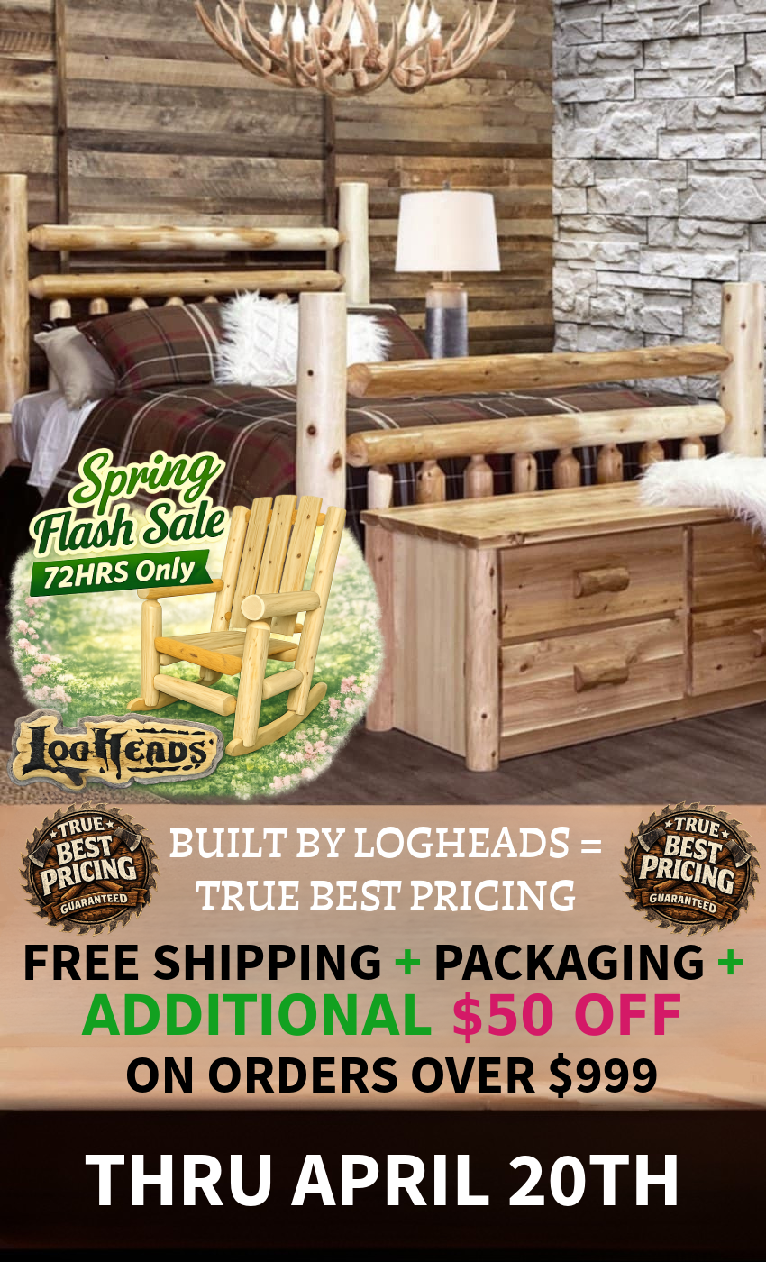 ​Log furniture I Rustic Furniture I Handmade in America I Log bedroom set