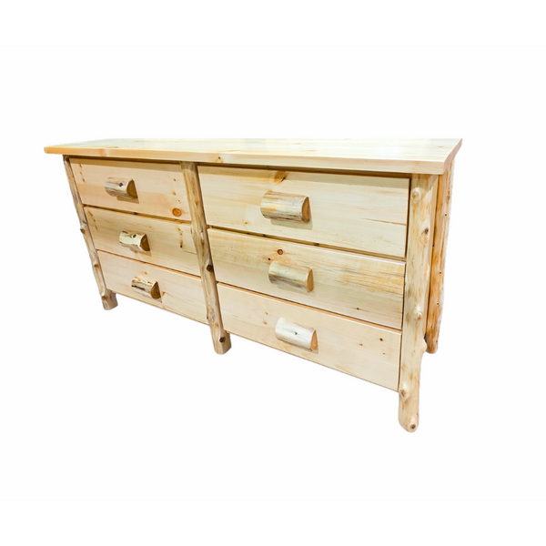 Large 6 Drawer Cedar Dresser | 70" Wide - LogHeads Home Center
