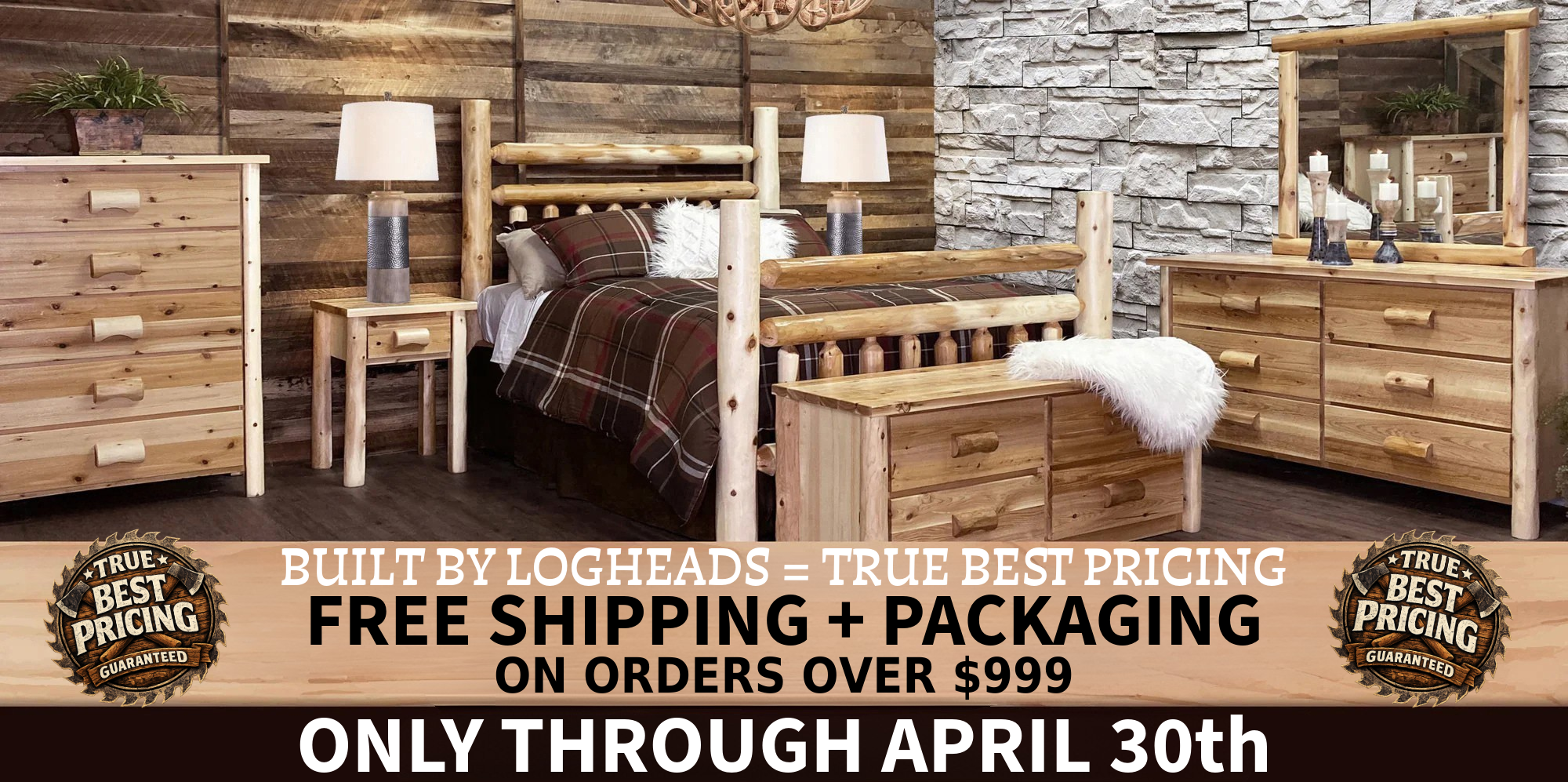 ​Log furniture I Rustic Furniture I Handmade in America I Log bedroom set