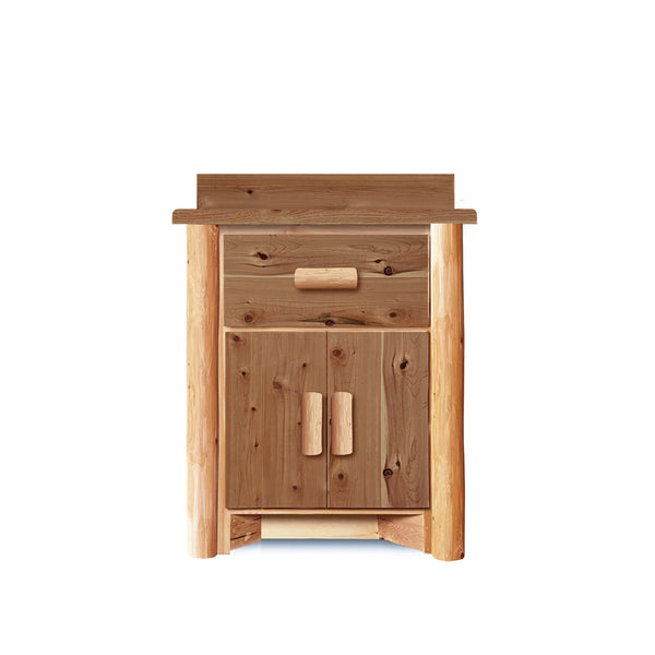 24 inch Rustic Bathroom Vanity with dark stain.