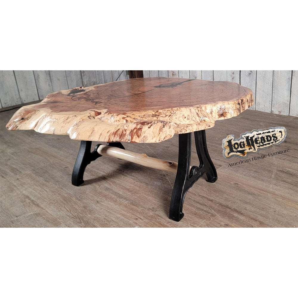 Custom Black Oak Burl Slab Coffee Table
