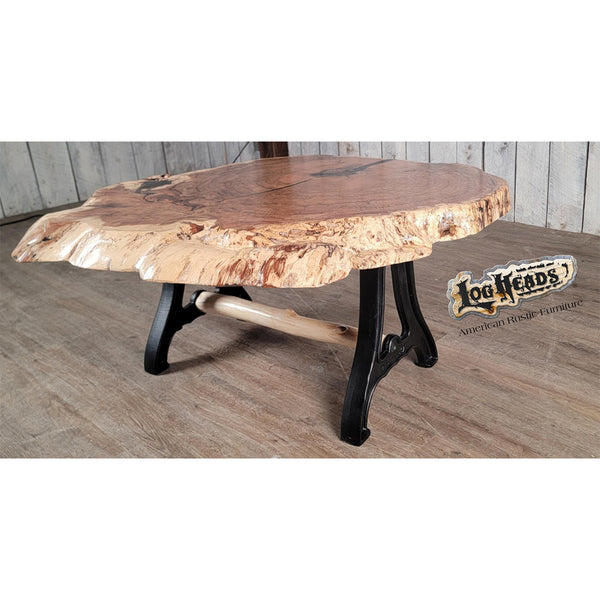 Custom Black Oak Burl Slab Coffee Table