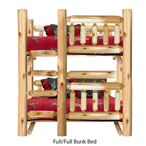 Log Bunk Bed | Rustic Bunk Bed with Ladder - LogHeads Home Center