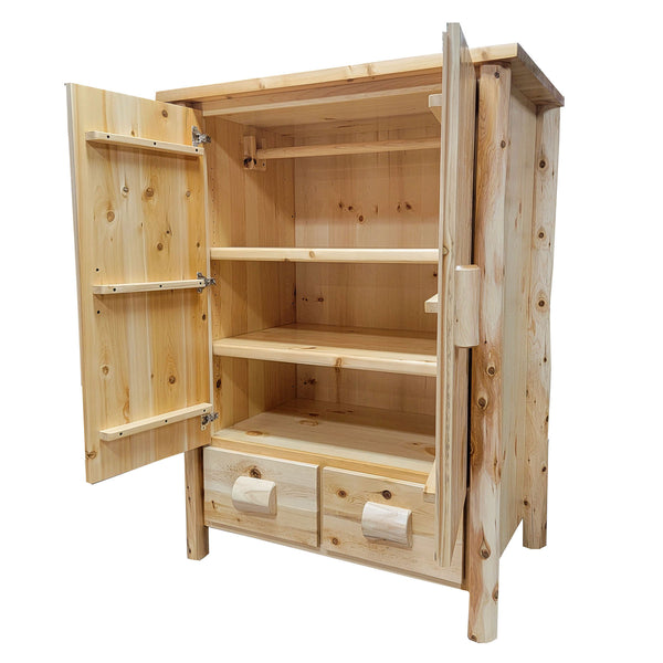 Rustic Free Standing Closet with drawers and shelves | Solid Wood Armoire Closet | Large Armoire Closet | Big Armoire Closet for Cabin Rentals | Solid Wood Armoire Wardrobe for additional clothing storage