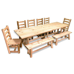 <h4>Farmhouse Dining Table with Clear Finish</h4>
