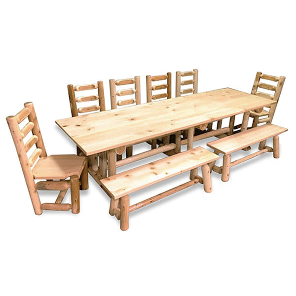 <h4>Farmhouse Dining Table with Clear Finish</h4>