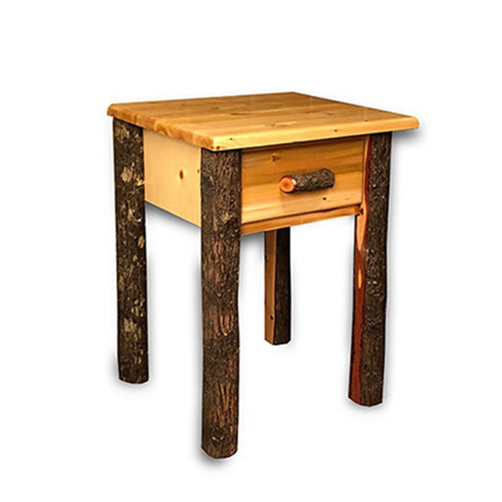<h4>Hickory 1 Drawer Nightstand with Clear Finish</h4>