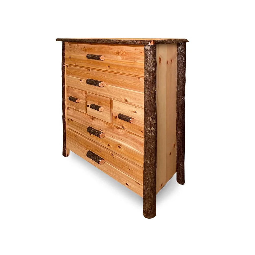 Cedar Chest | 7 Drawer Rustic Chest in Hickory Log Texture