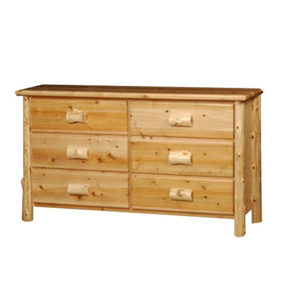 Log Dresser | Large 6 Drawer Cedar Dresser in Elk Ridge Log Texture from LogHeads Home Center Log Furniture Manufacturing Company