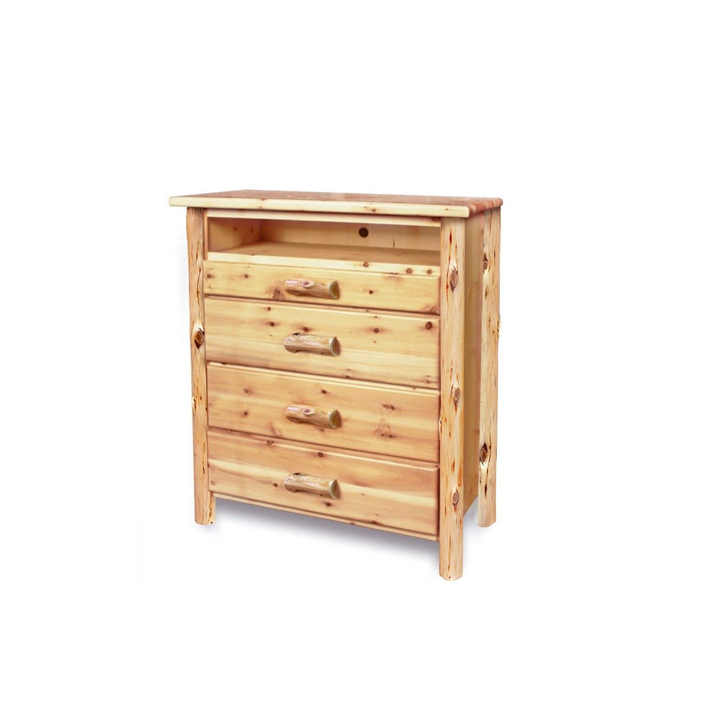 Cedar Chest | TV Log Chest in Elk Ridge Log Texture from LogHeads Home Center