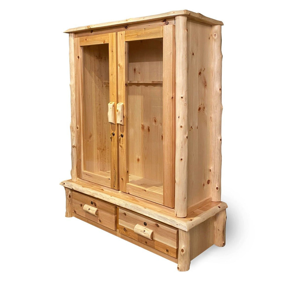 Rustic wood Gun Cabinet with Clear Finish
