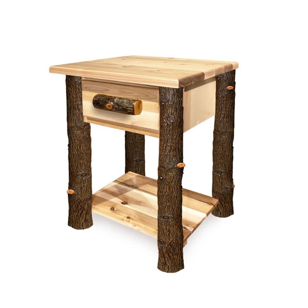 Hickory 1 Drawer End Table with Shelf