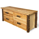 Cedar Chest | 4 Drawer Queen Rustic Chest in Hickory Log Texture from LogHeads Home Center Log Furniture Manufacturing Company